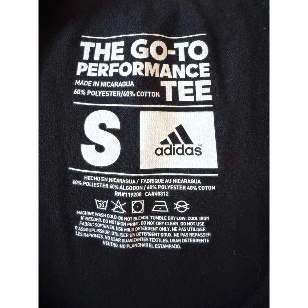 Adidas Running Shirt Mens Small Black Red Climalite Graphic Tee The Go-To Tee